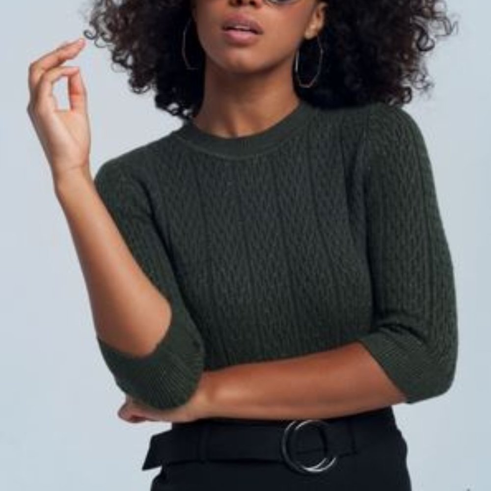 Olive Green Knit Sweater
